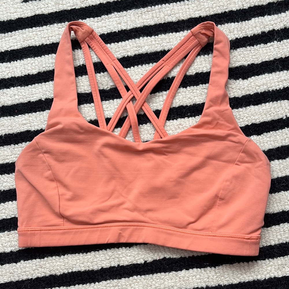 Lululemon sports bra coral color